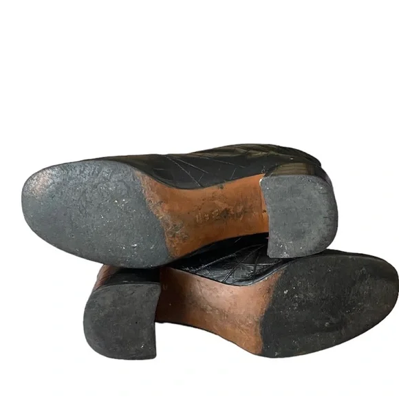 WHISTLES Rowan patent leather Croc booties zip up block heel - Picture 8 of 8